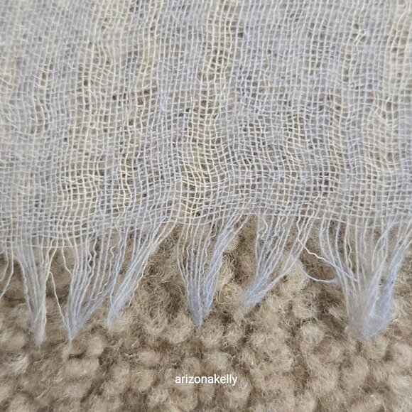 Lightweight Wool Scarf Streaked with Purple & Yellow - Picture 5 of 11